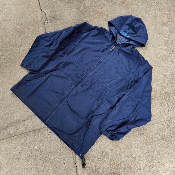 Vtg 90s NIKE Spellout Logo Graphic Baggy Athletic Hooded Zip Up Jacket XXL Fit - Picture 4 of 8